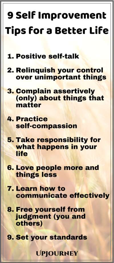 9 Self Improvement Tips for a Better Life Infographic