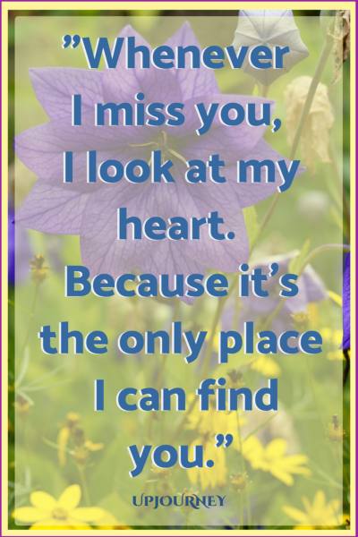 Whenever I miss you, I look at my heart. Because it’s the only place I can find you. #quotes #relationship #love #missingyou 