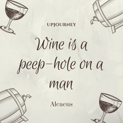 Wine is a peep-hole on a man. - Alcaeus #wine #quotes #peep #hole #man