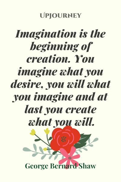 "Imagination is the beginning of creation. You imagine what you desire, you will what you imagine and at last you create what you will." #georgebernardshaw #quotes #imagination 