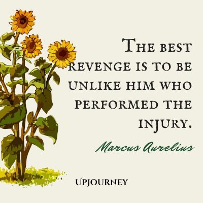 "The best revenge is to be unlike him who performed the injury." ― Marcus Aurelius #revenge #quotes #injury