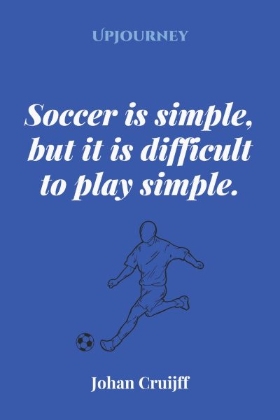 "Soccer is simple, but it is difficult to play simple." — Johan Cruijff #soccer #quotes #community