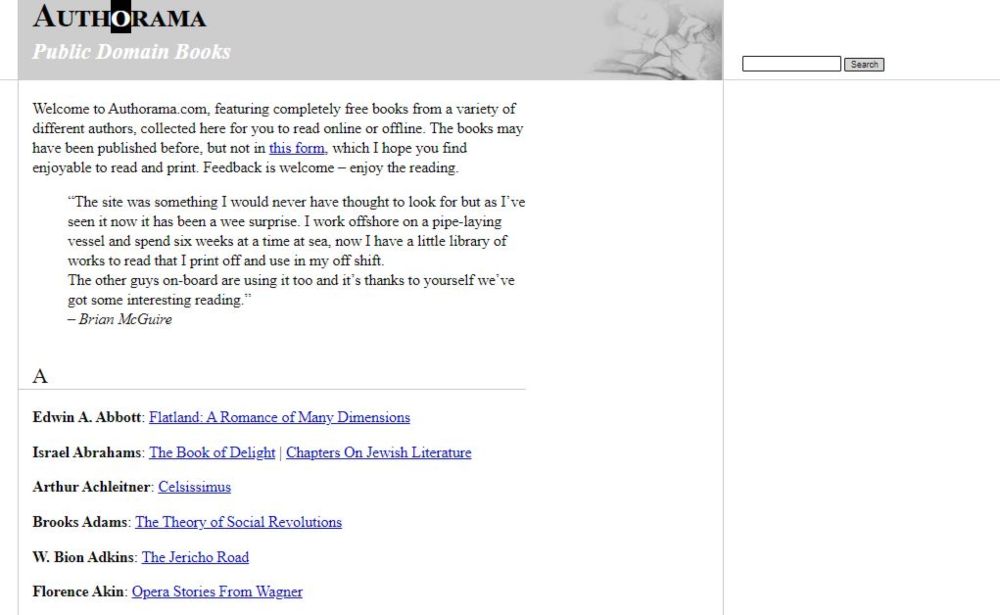 Authorama free online books