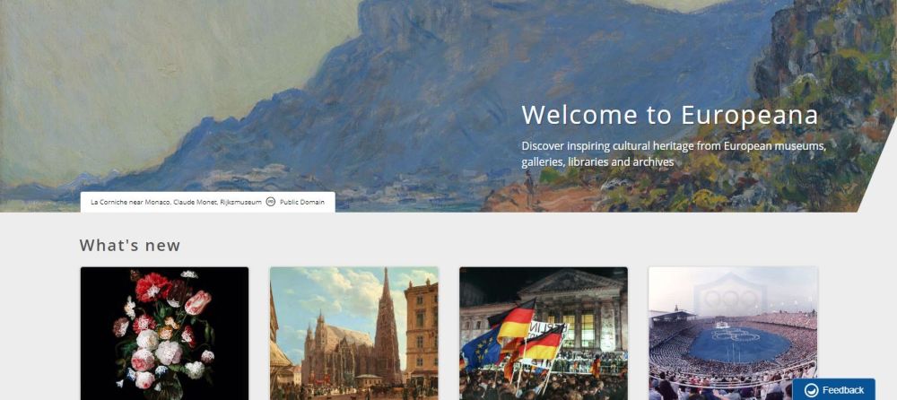 Europeana free books, artwork, artifacts, films, music