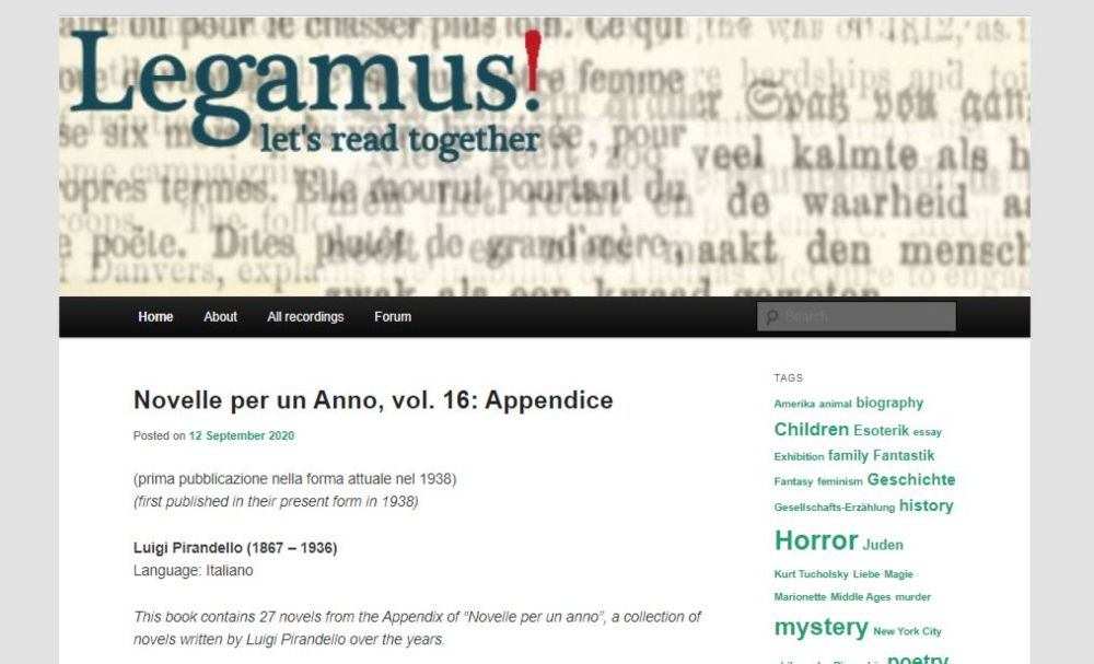 Legamus free audiobooks horror, poetry, short stories