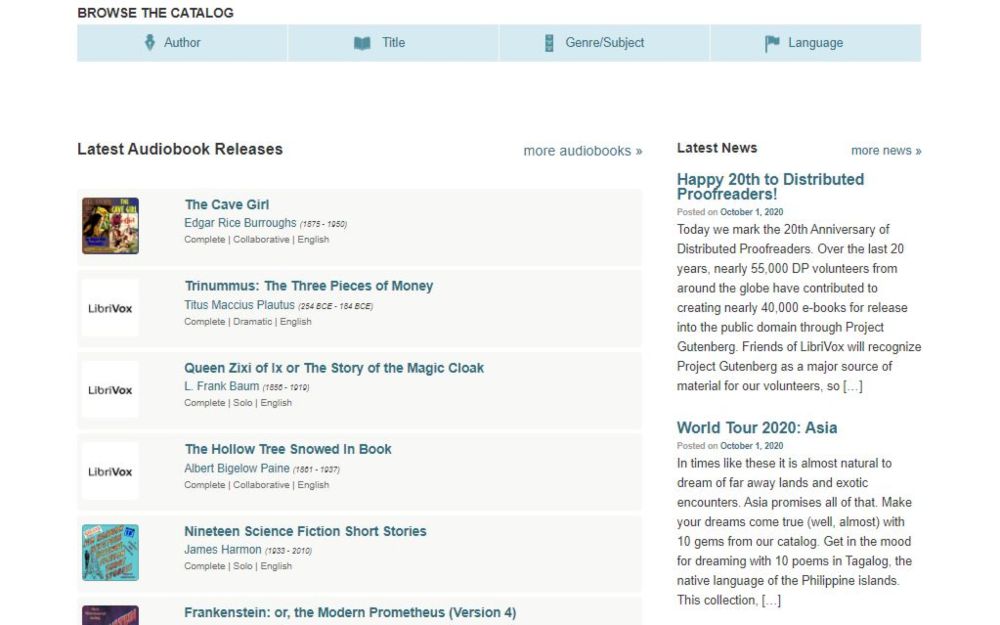 LibriVox listen free audiobooks online