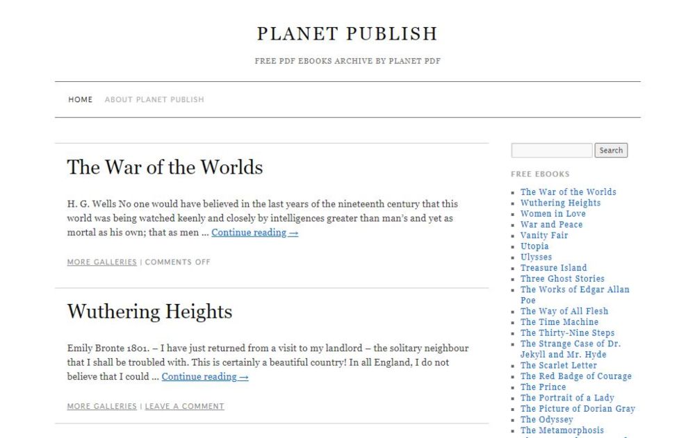 Planet Publish read free classic ebooks pdf