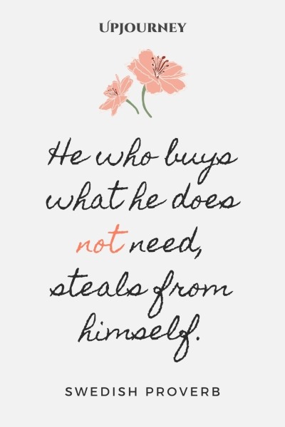 He who buys what he does not need, steals from himself. – Swedish Proverb #budget #finance
