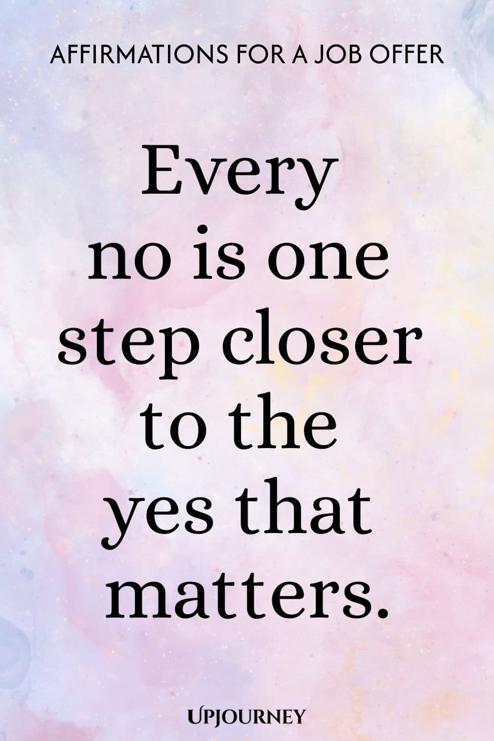 Every no is one step closer to the yes that matters.