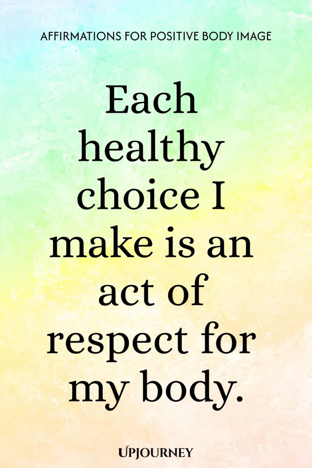 Each healthy choice I make is an act of respect for my body.