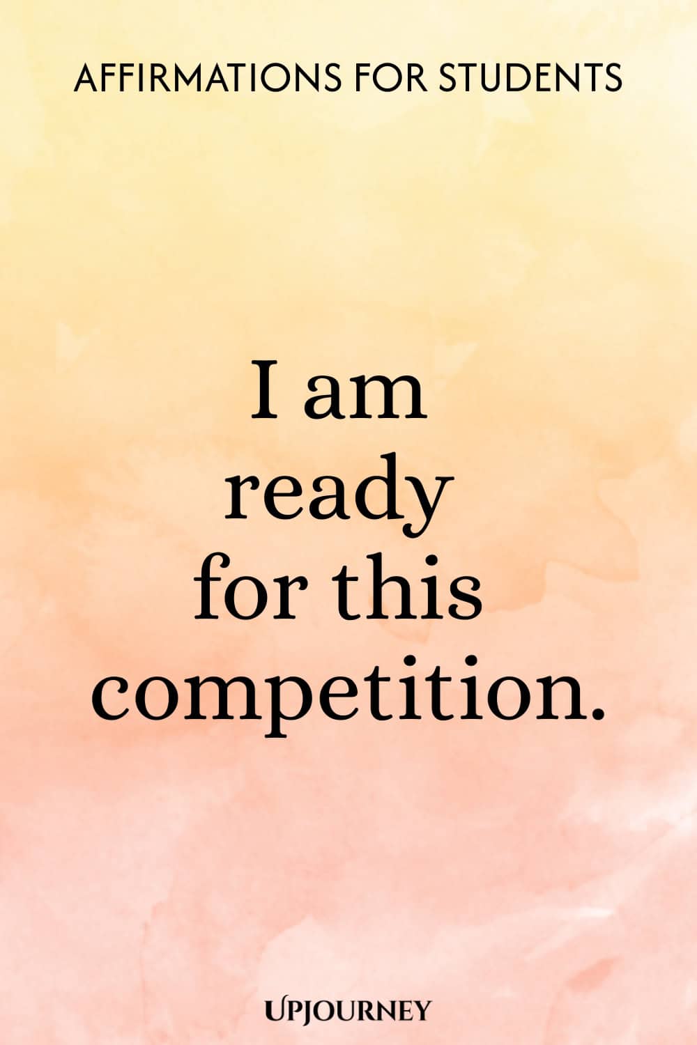 I am ready for this competition.