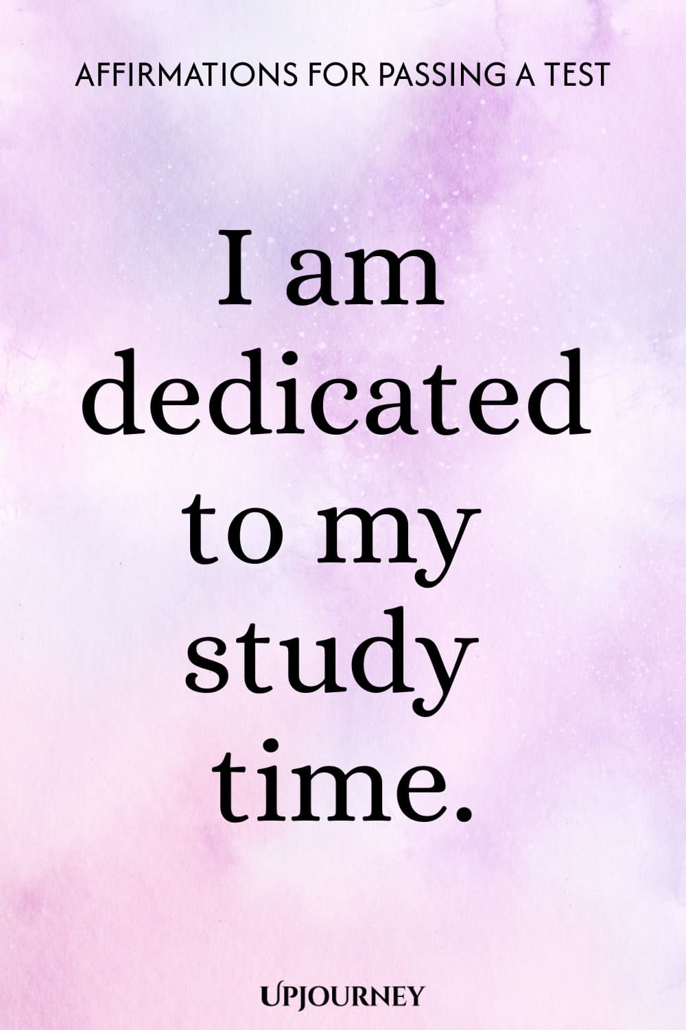 I am dedicated to my study time.