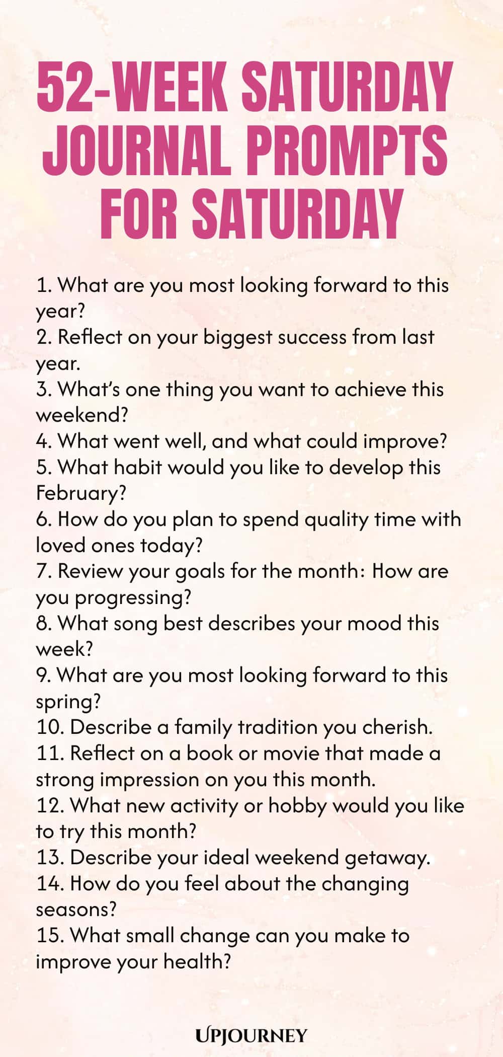 52-Week Saturday Journal Prompts for Saturday
