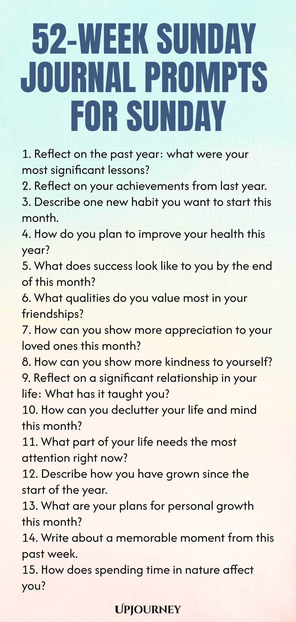 52-Week Sunday Journal Prompts for Sunday