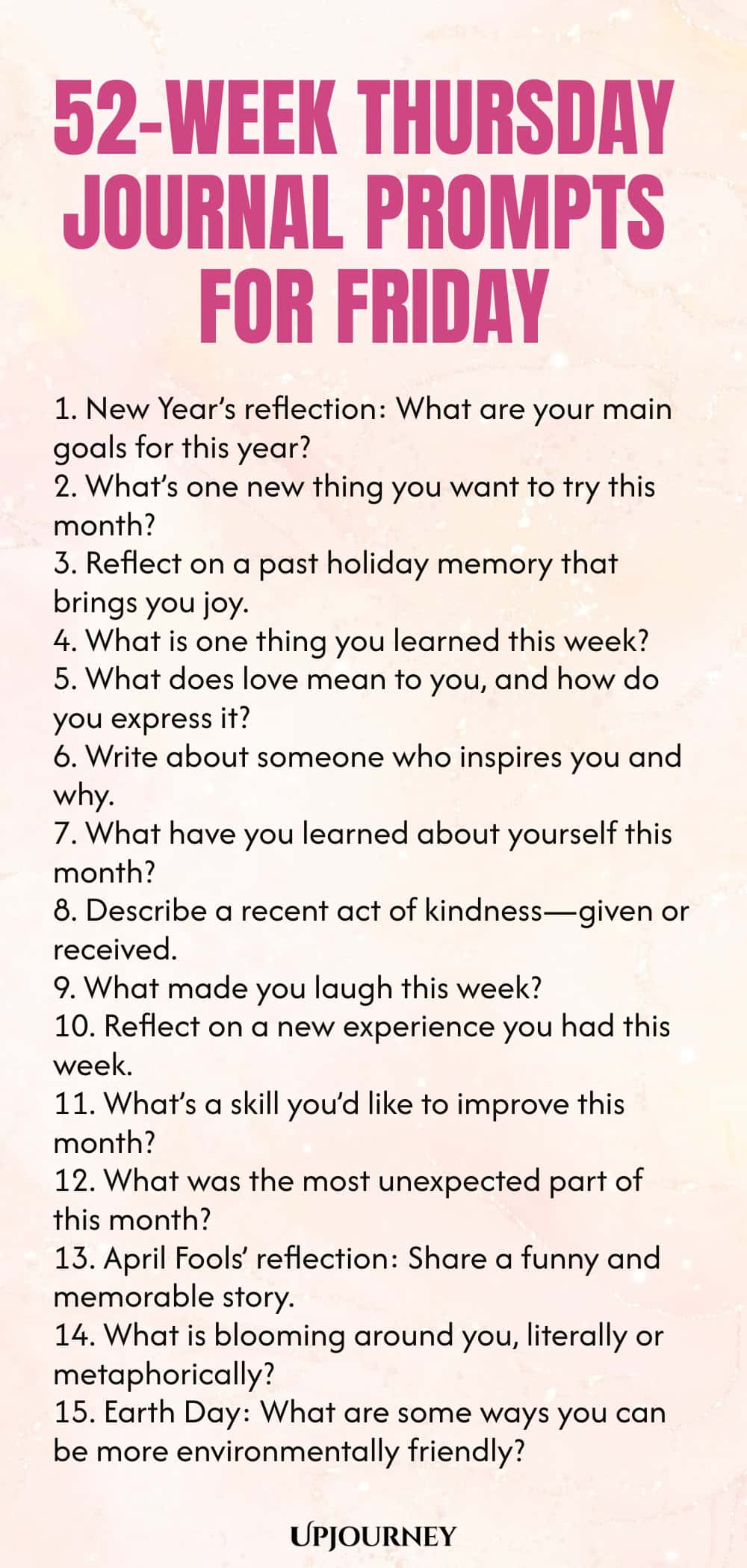 52-Week Thursday Journal Prompts for Friday