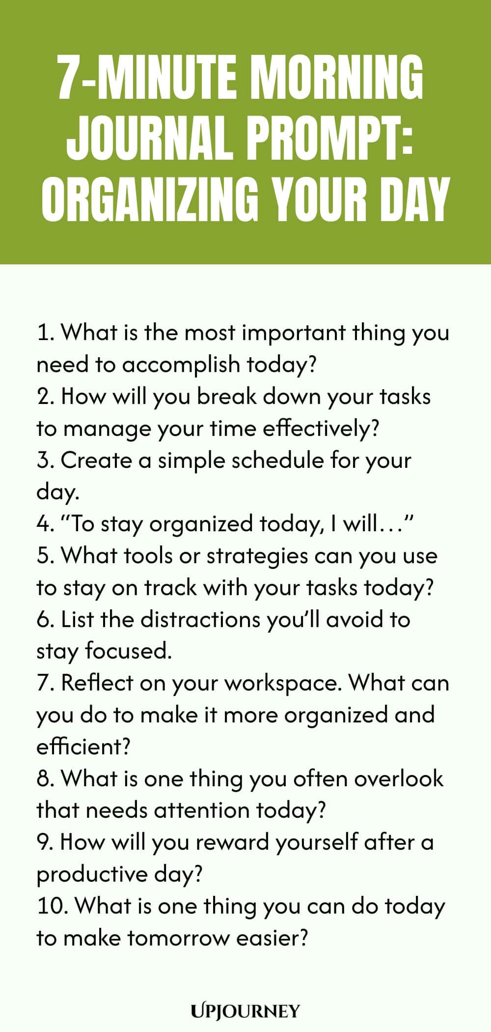 7-Minute Morning Journal Prompt: Organizing Your Day