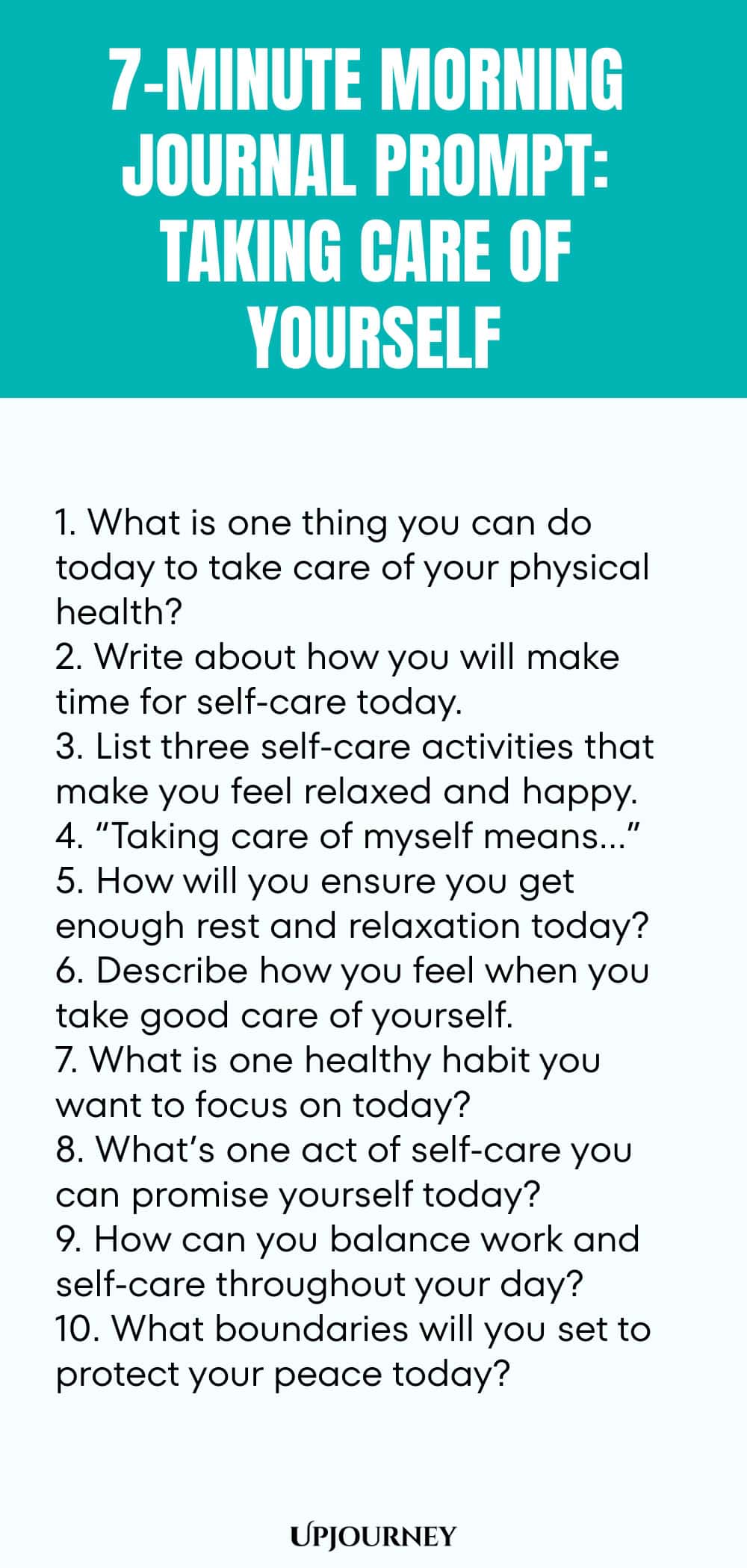 7-Minute Morning Journal Prompt: Taking Care of Yourself