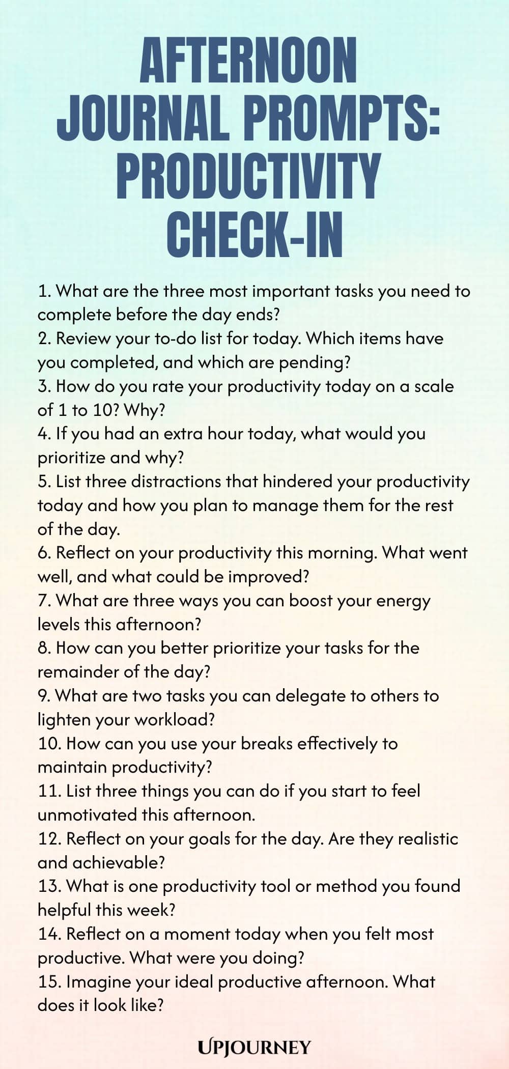 Afternoon Journal Prompts: Productivity Check-In