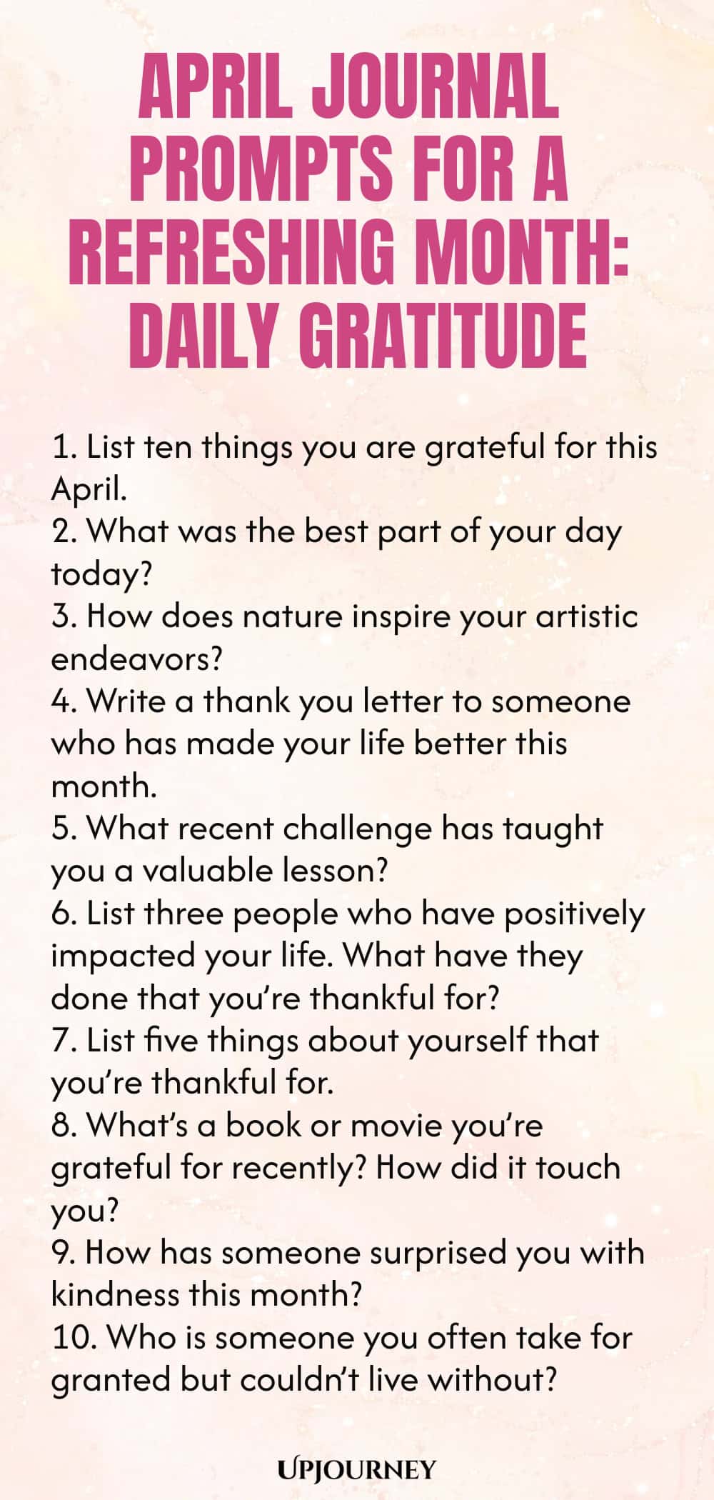 April Journal Prompts for a Refreshing Month: Daily Gratitude