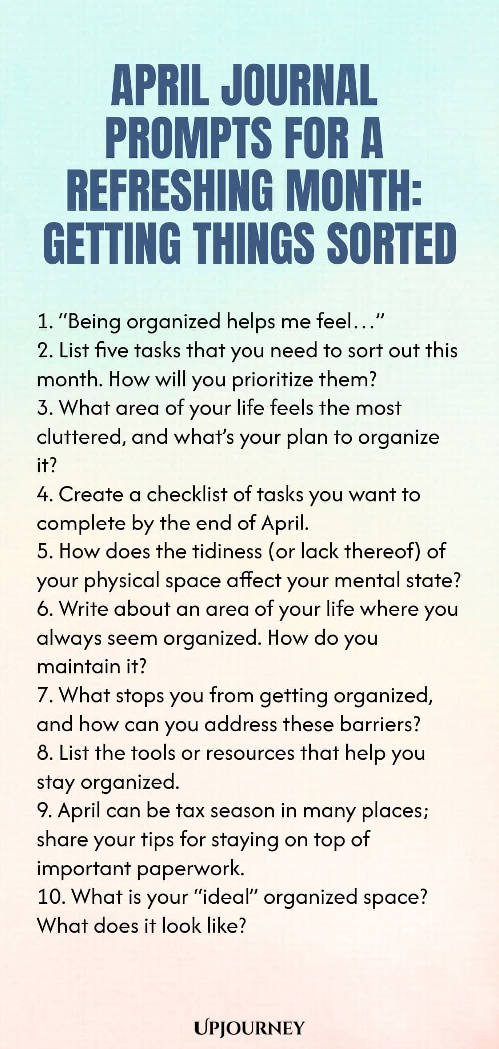 April Journal Prompts for a Refreshing Month: Getting Things Sorted