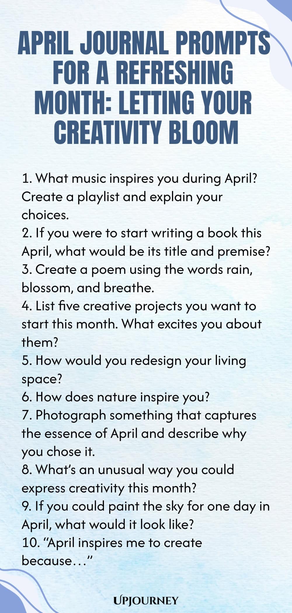 April Journal Prompts for a Refreshing Month: Letting Your Creativity Bloom