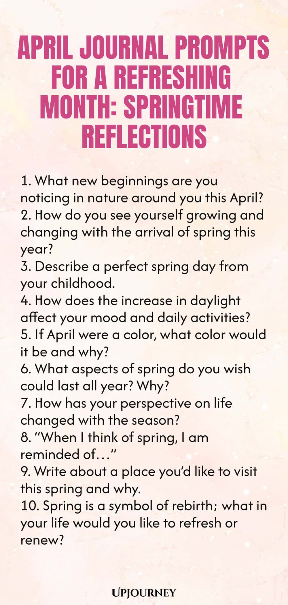 April Journal Prompts for a Refreshing Month: Springtime Reflections