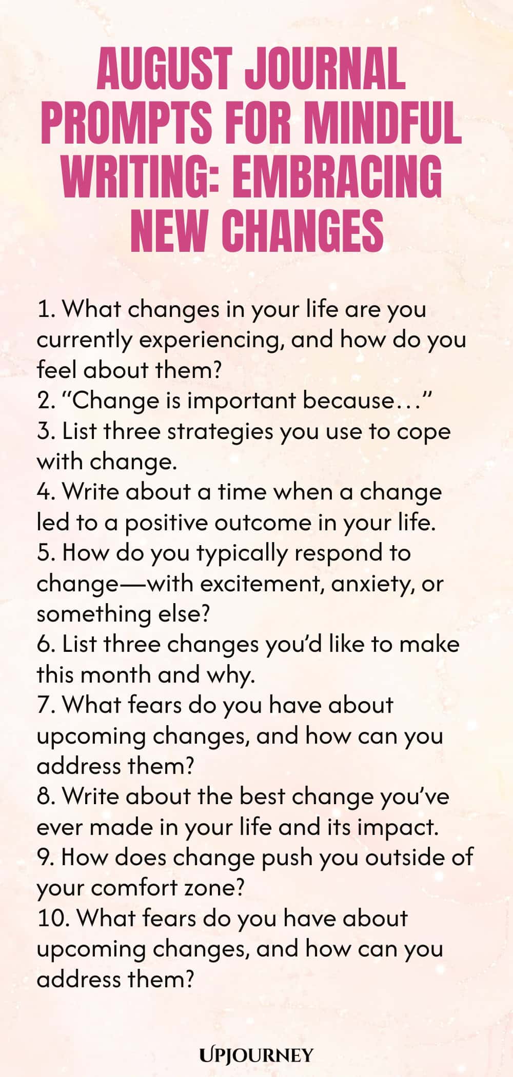 August Journal Prompts for Mindful Writing: Embracing New Changes
