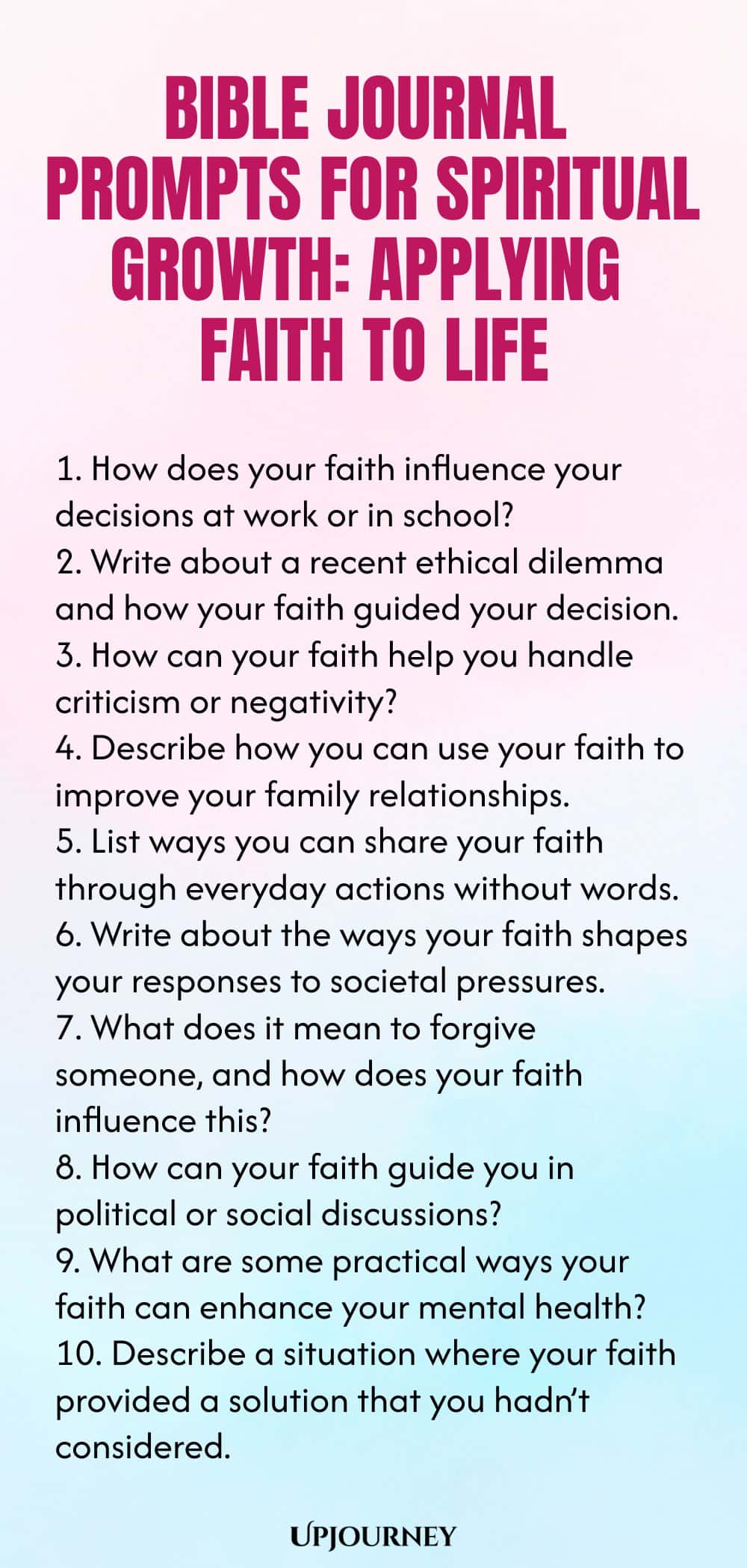 Bible Journal Prompts for Spiritual Growth: Applying Faith to Life