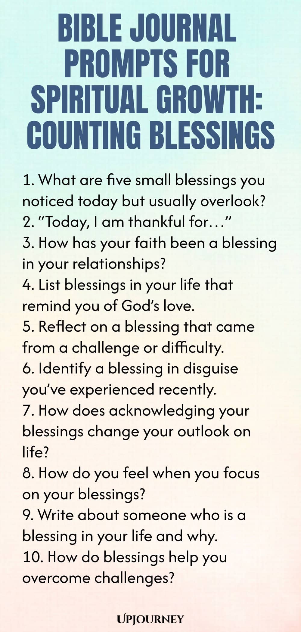 Bible Journal Prompts for Spiritual Growth: Counting Blessings