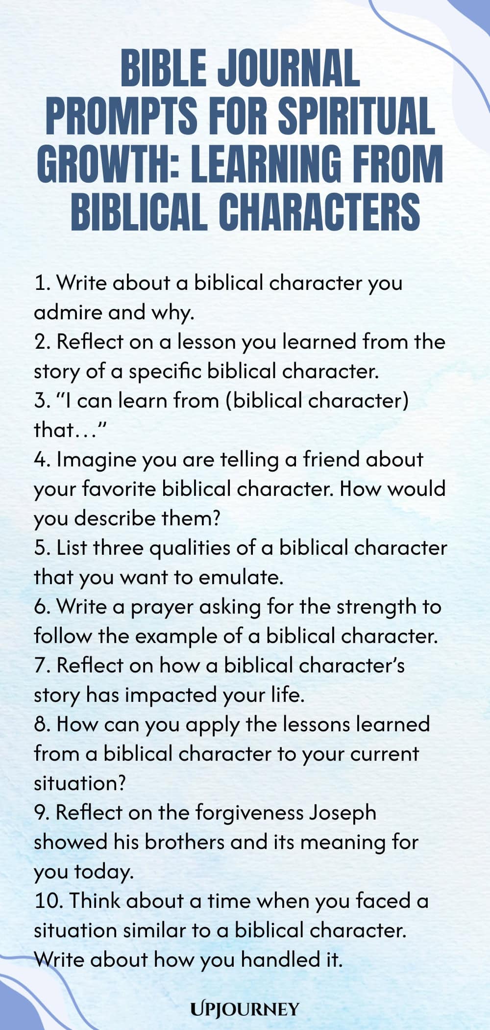 Bible Journal Prompts for Spiritual Growth: Learning from Biblical Characters