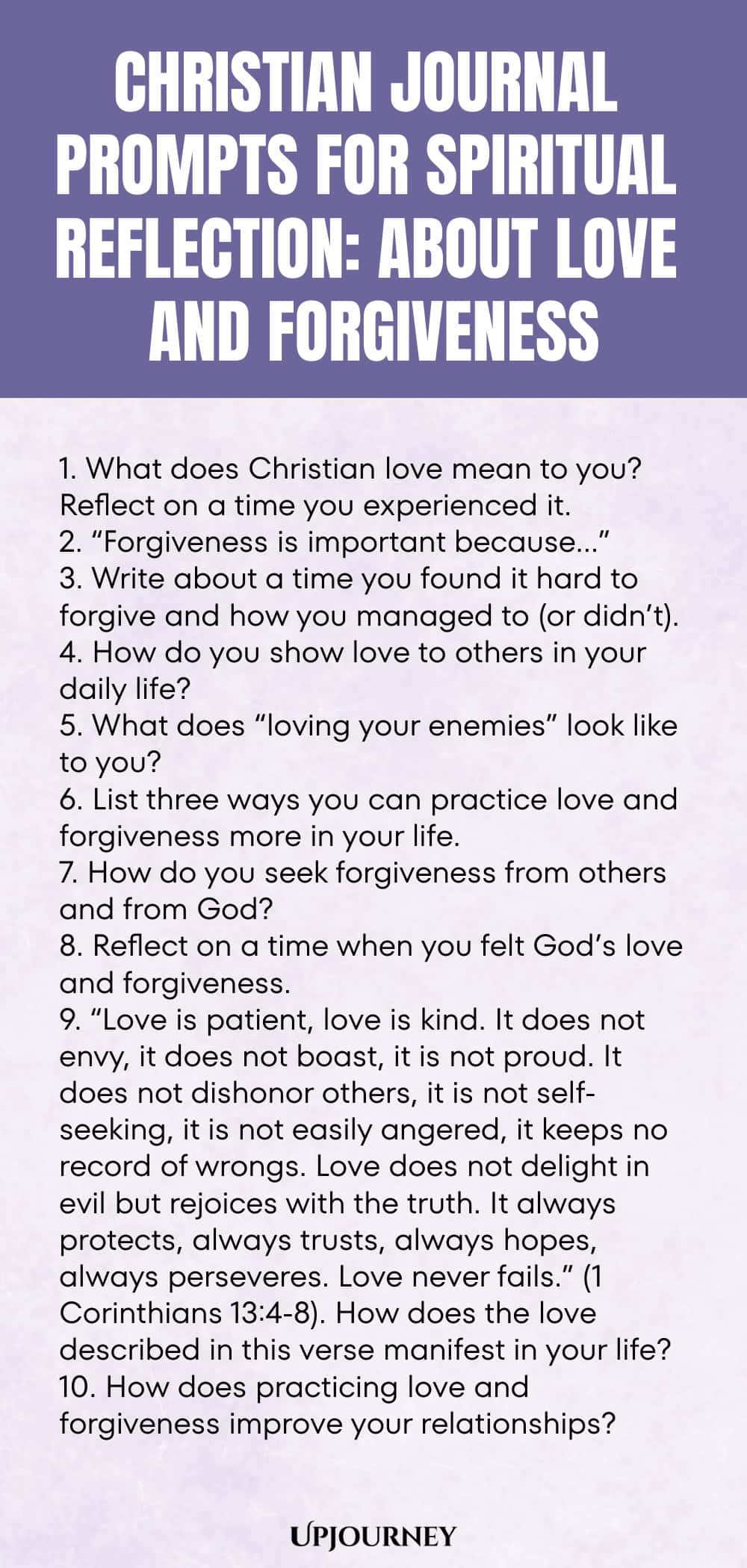 Christian Journal Prompts for Spiritual Reflection: About Love and Forgiveness