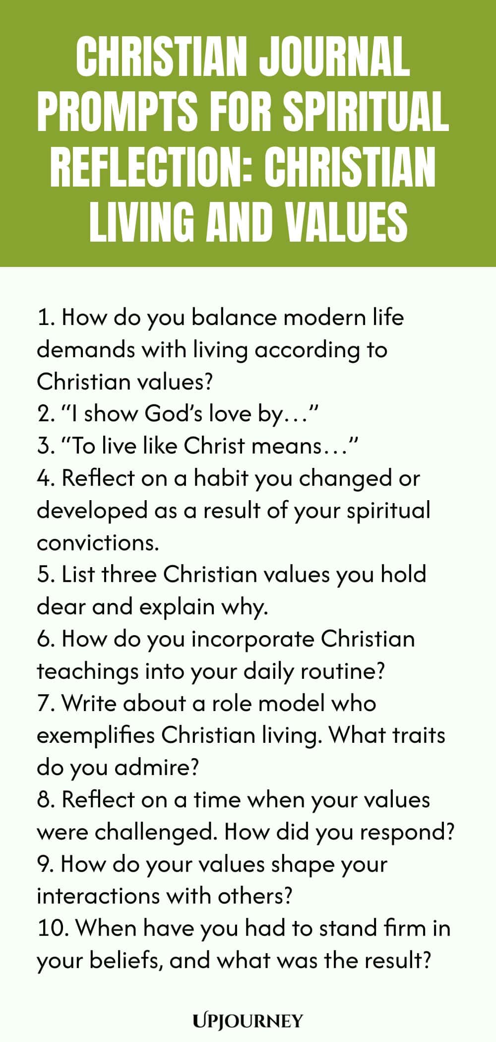 Christian Journal Prompts for Spiritual Reflection: Christian Living and Values