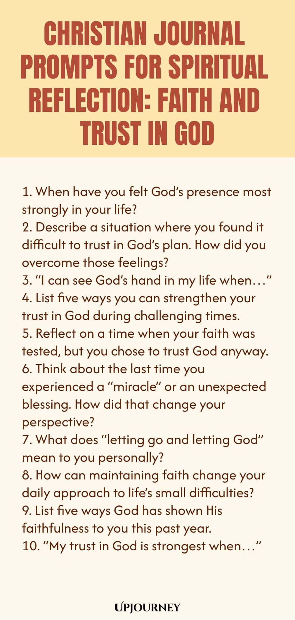 Christian Journal Prompts for Spiritual Reflection: Faith and Trust in God