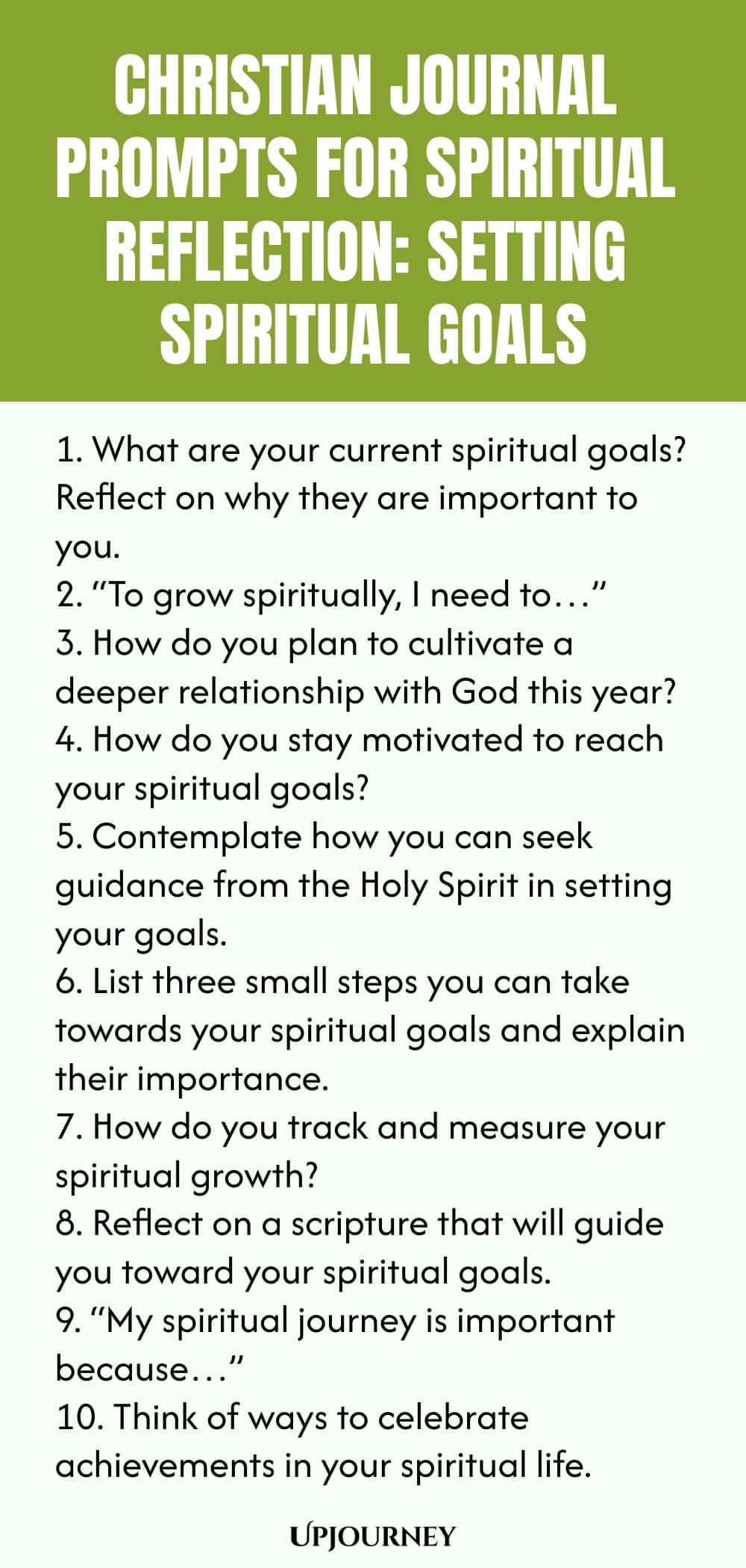 Christian Journal Prompts for Spiritual Reflection: Setting Spiritual Goals