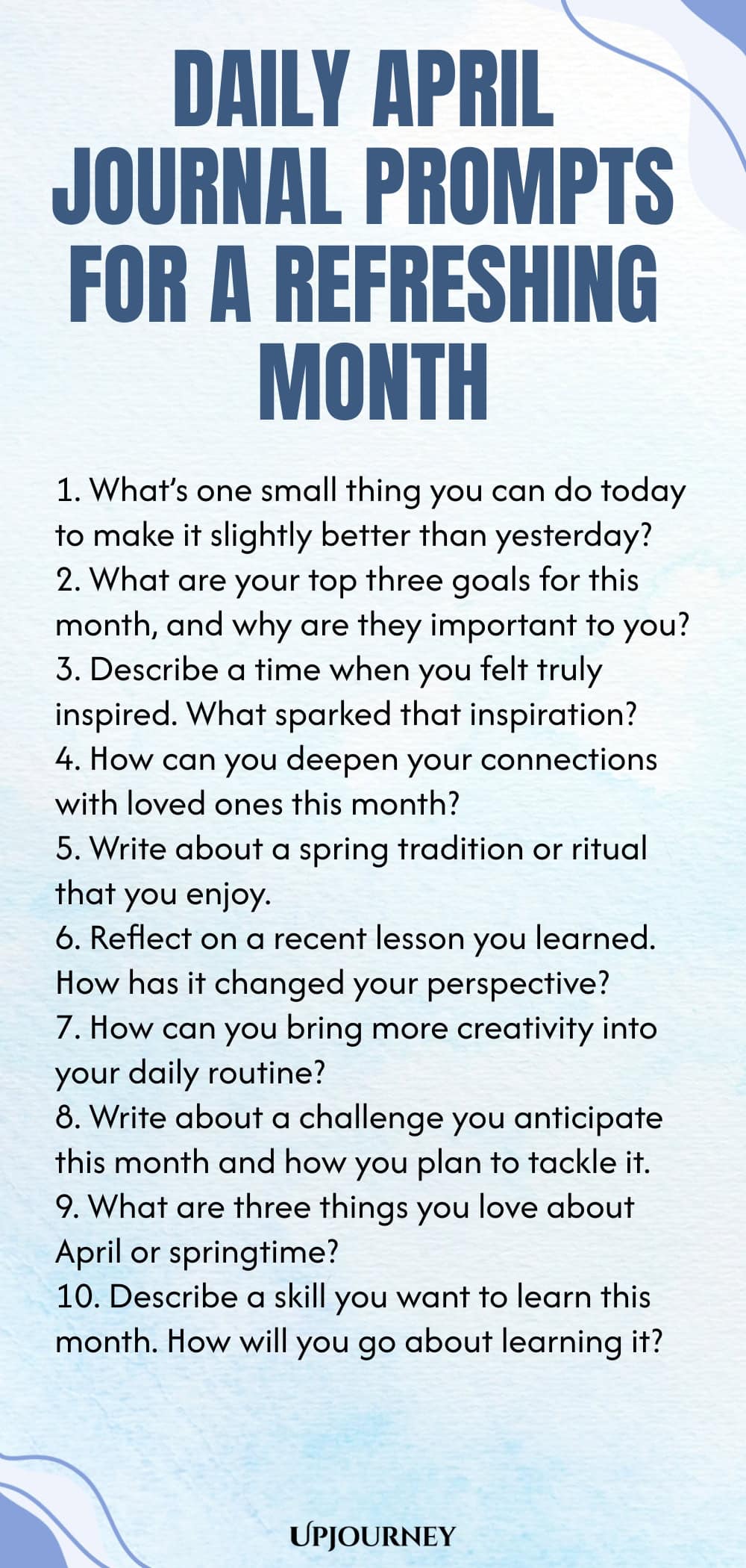 Daily April Journal Prompts for a Refreshing Month