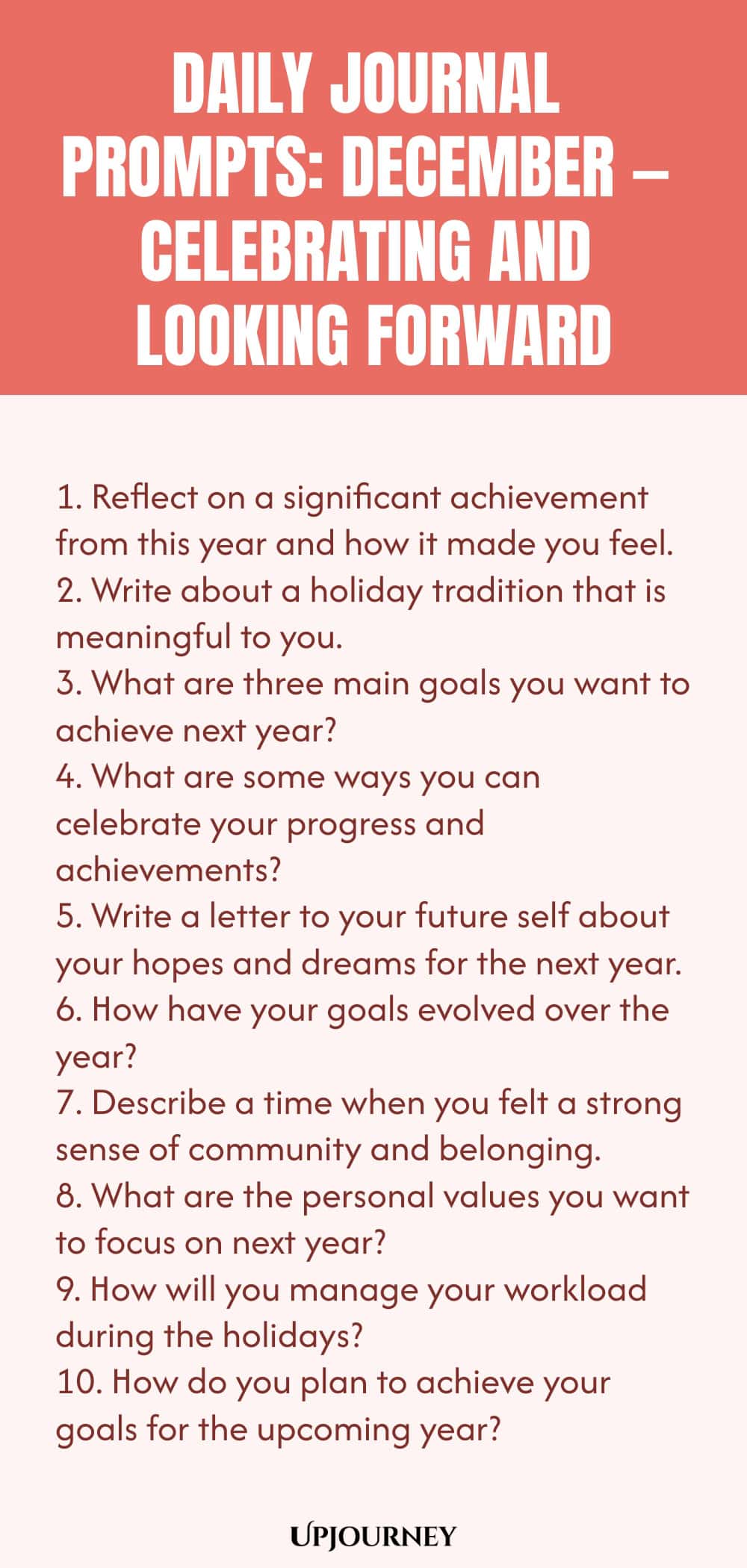 Daily Journal Prompts: December — Celebrating and Looking Forward