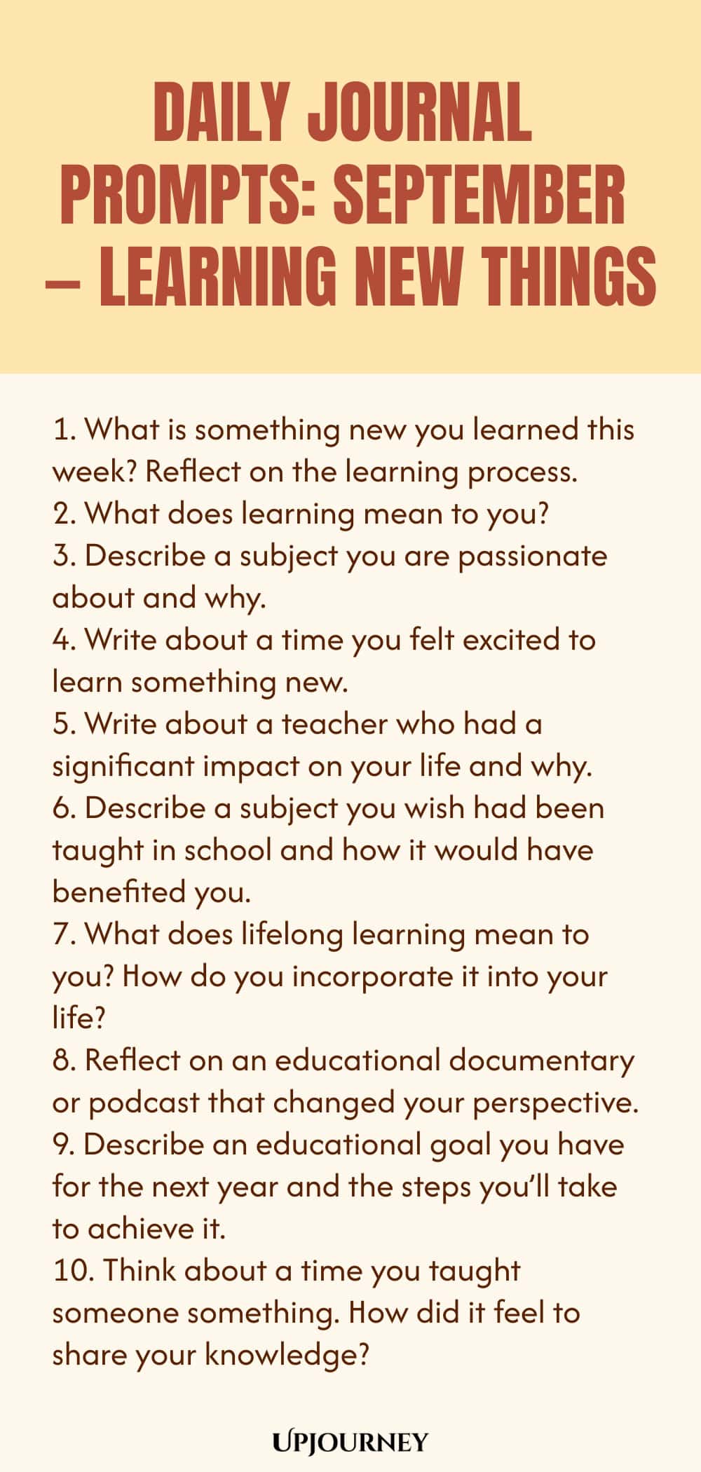 Daily Journal Prompts: September — Learning New Things