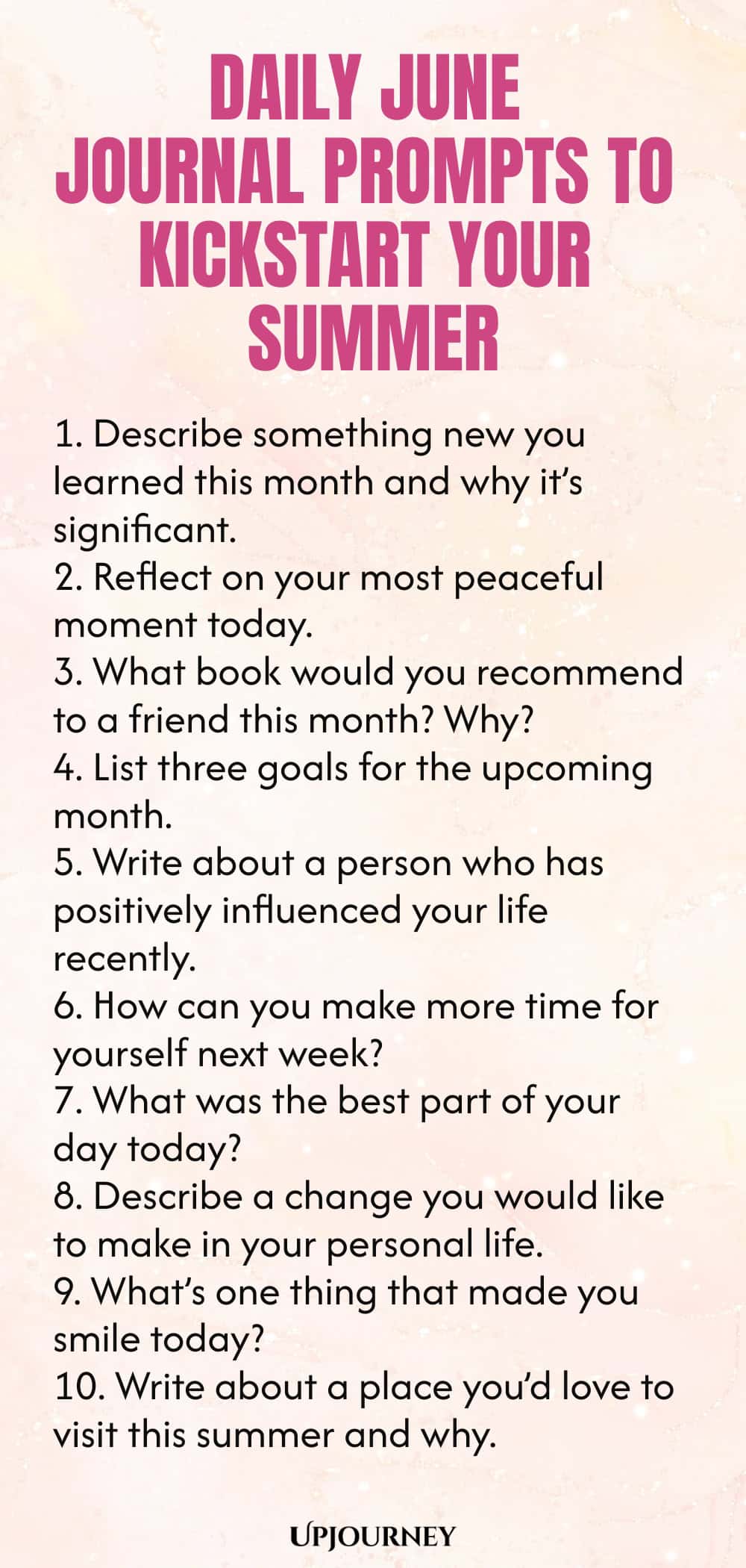 Daily June Journal Prompts to Kickstart Your Summer