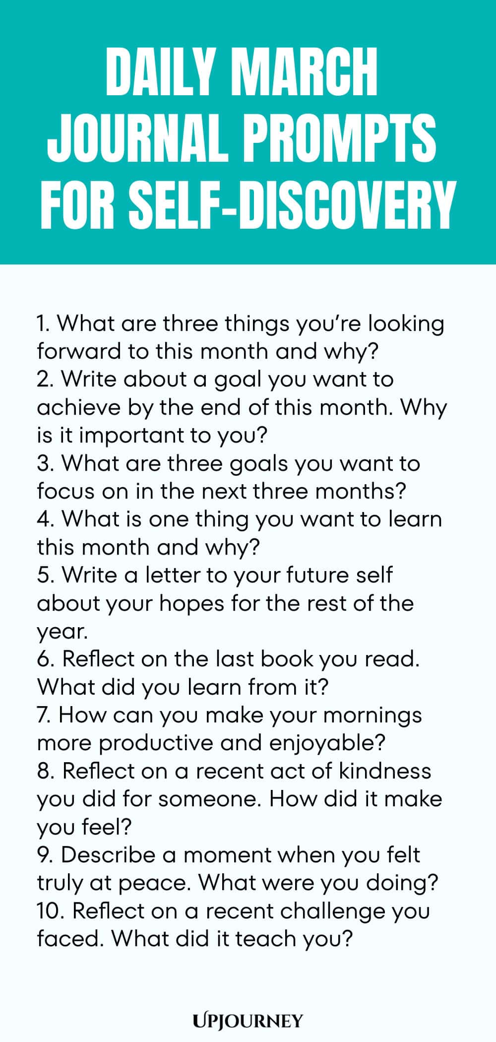 Daily March Journal Prompts for Self-Discovery