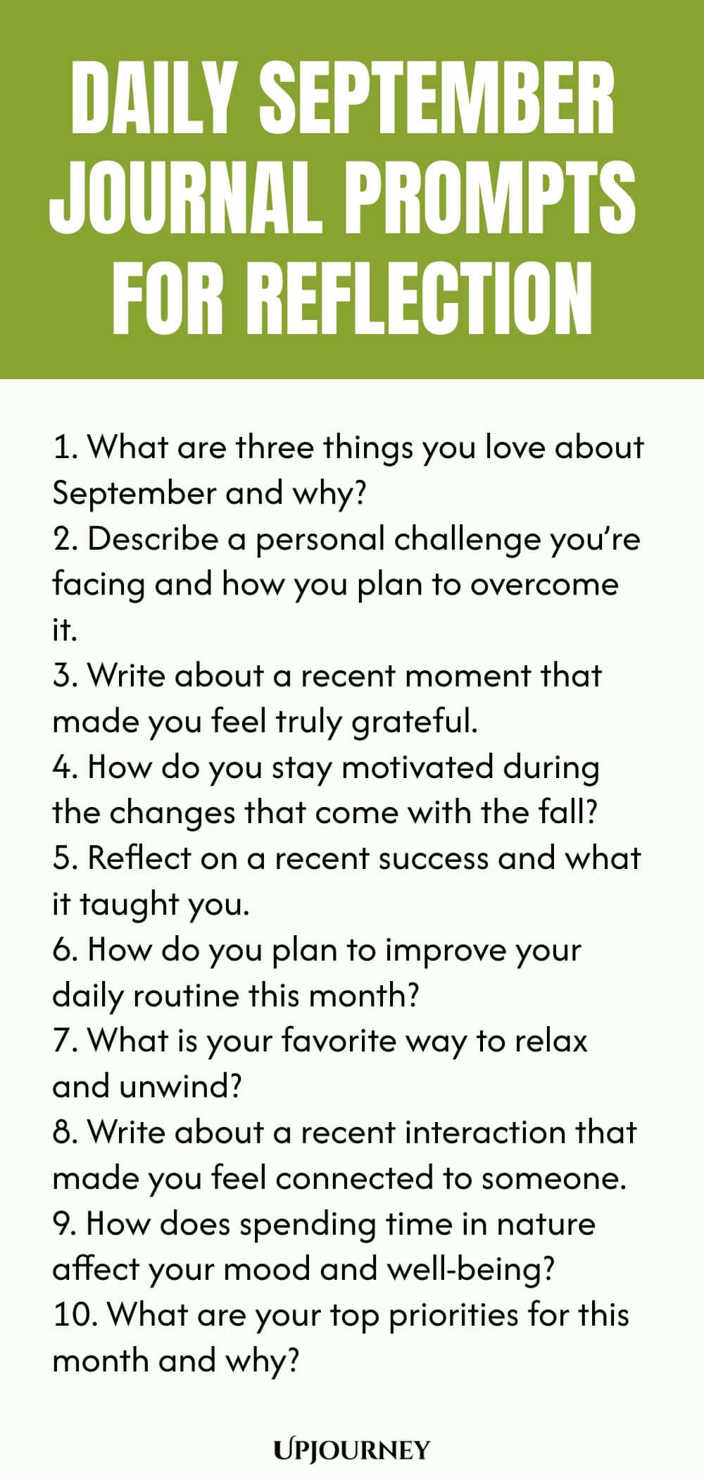 Daily September Journal Prompts for Reflection