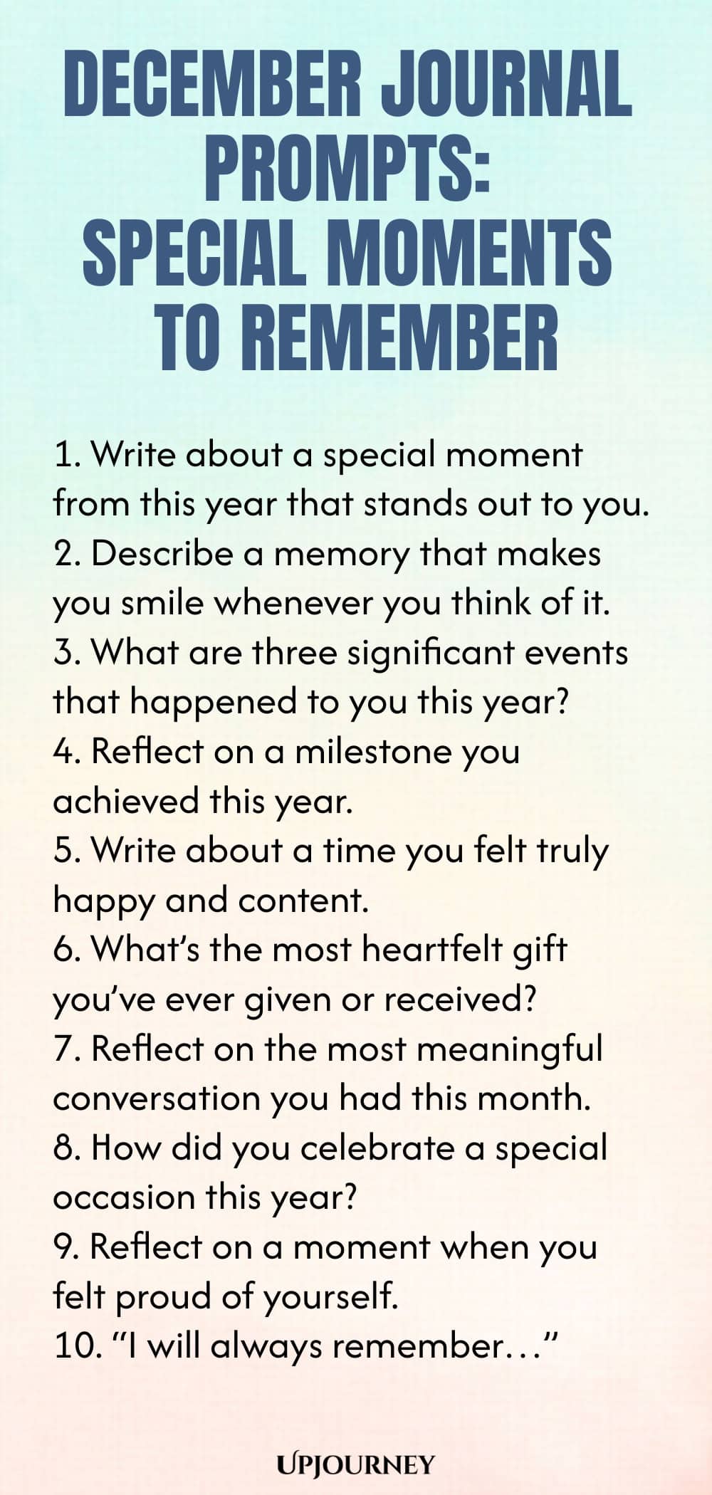 December Journal Prompts: Special Moments to Remember