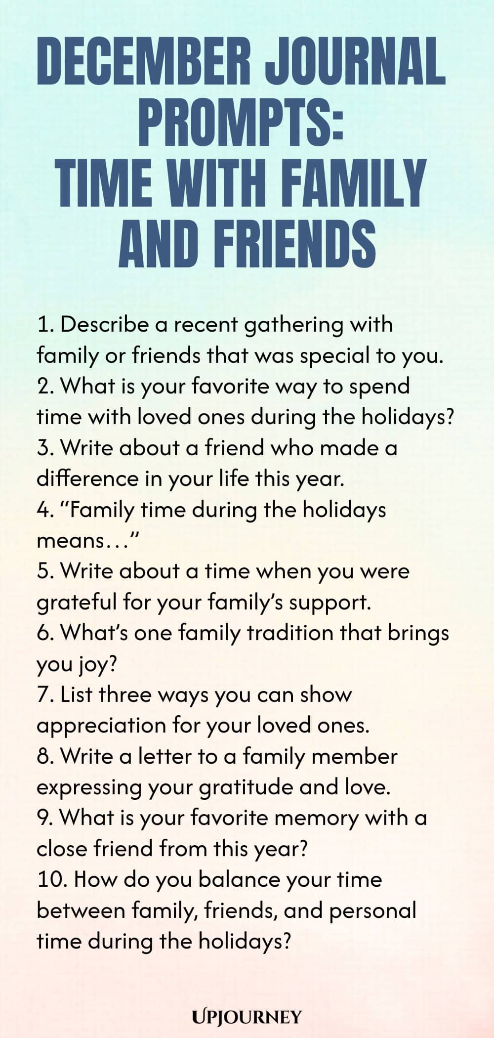 December Journal Prompts: Time with Family and Friends