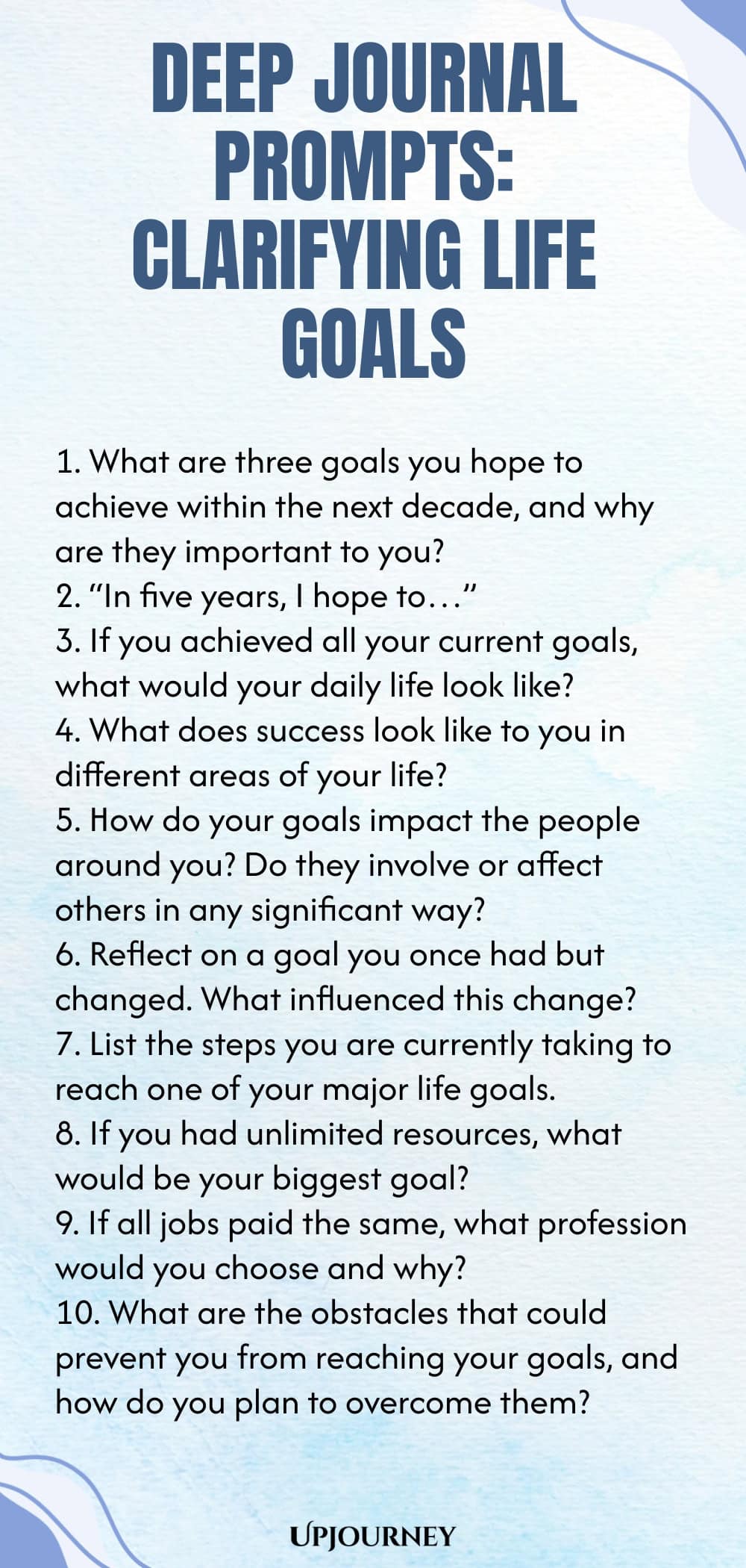 Deep Journal Prompts: Clarifying Life Goals
