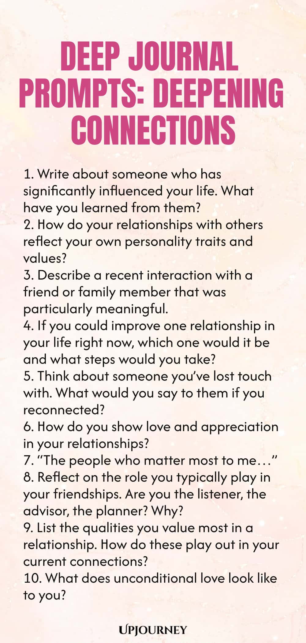 Deep Journal Prompts: Deepening Connections