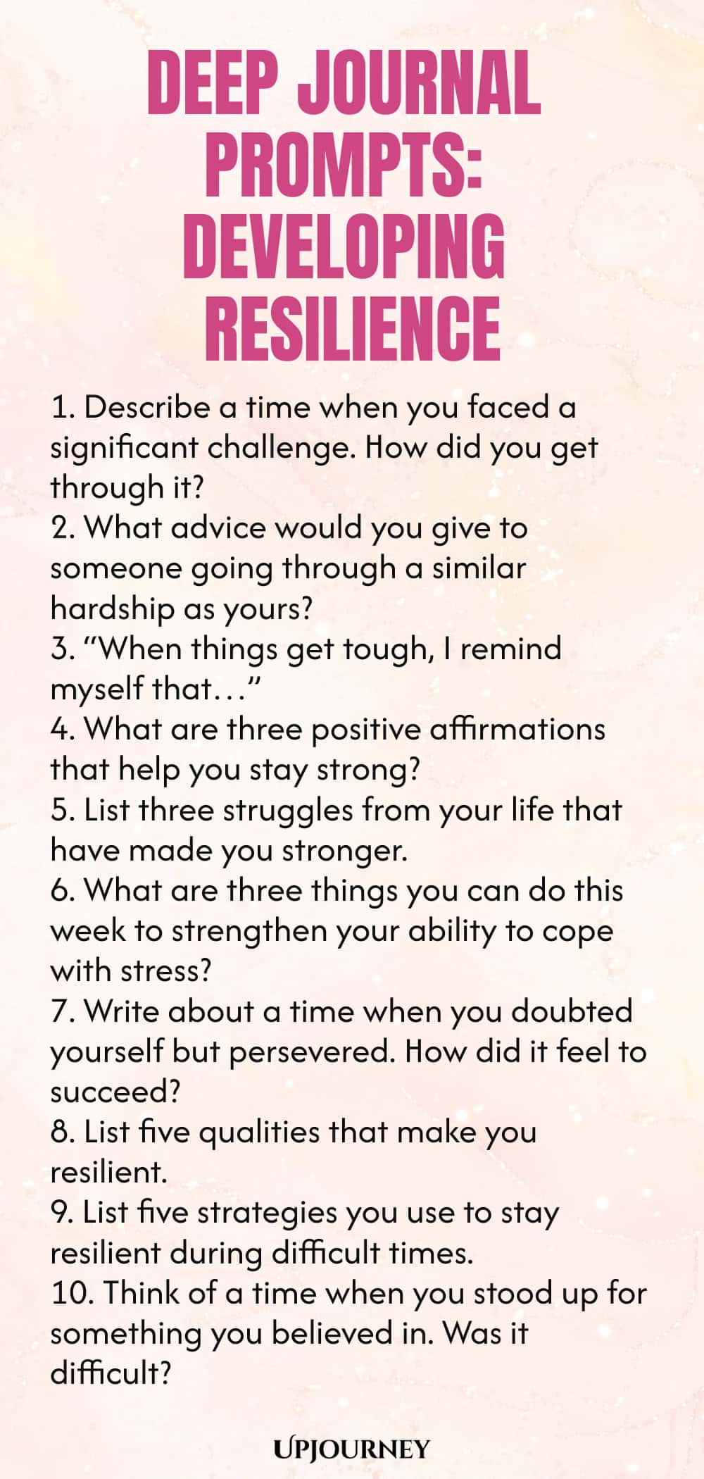 Deep Journal Prompts: Developing Resilience