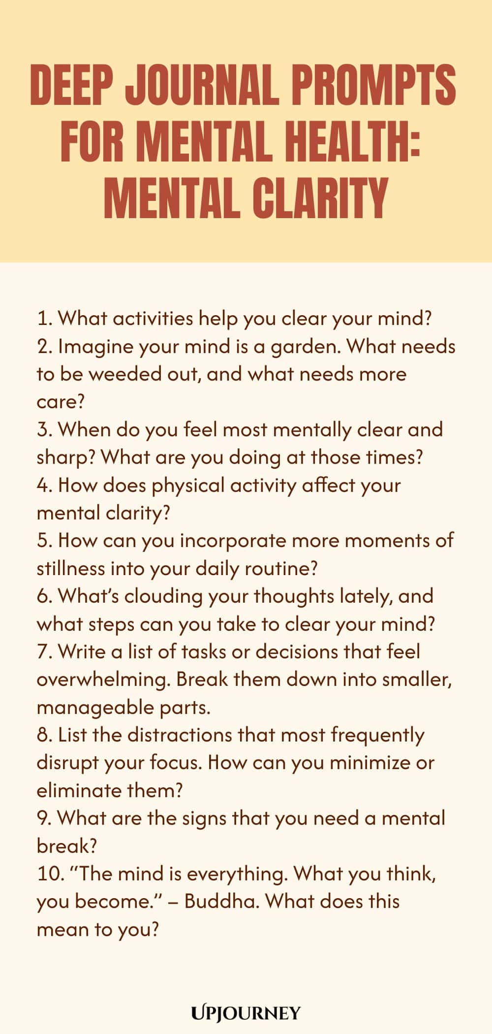 Deep Journal Prompts for Mental Health: Mental Clarity