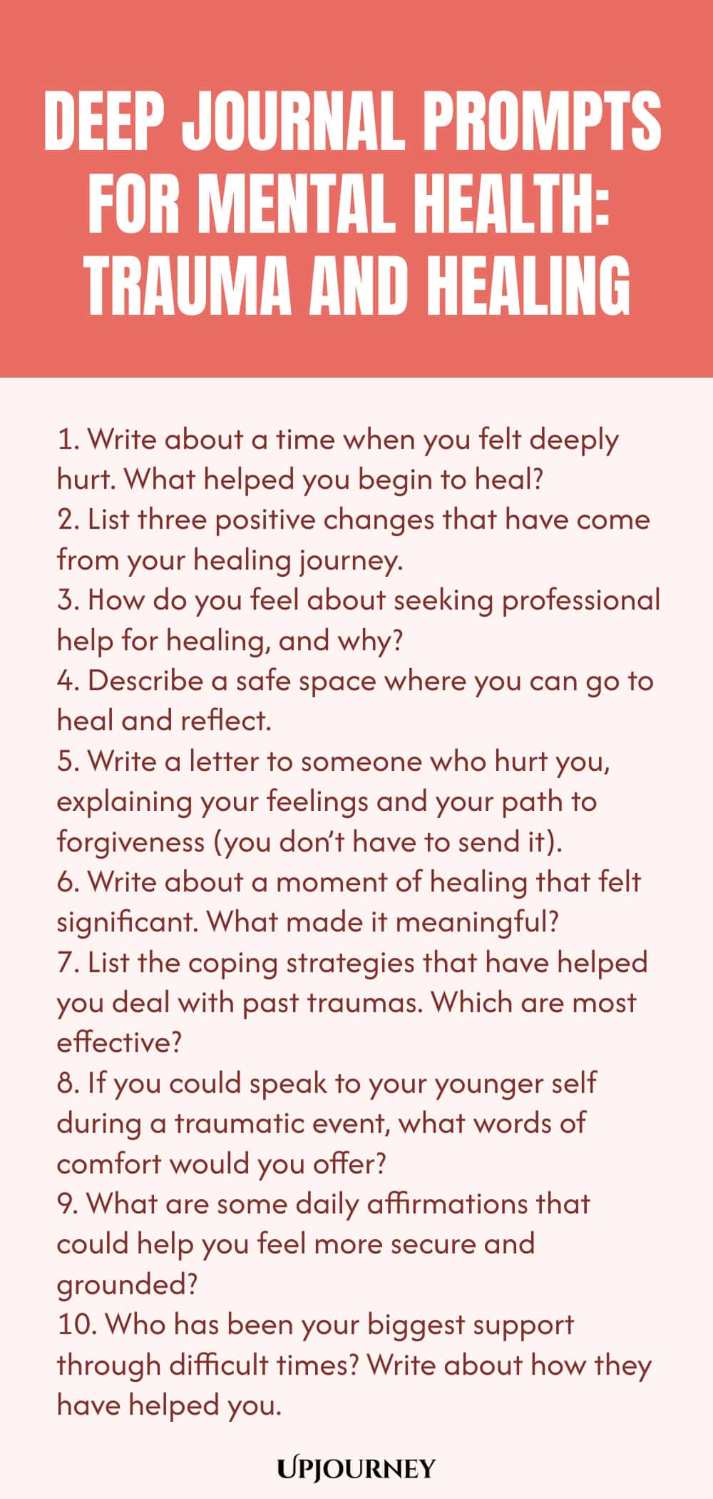 Deep Journal Prompts for Mental Health: Trauma and Healing