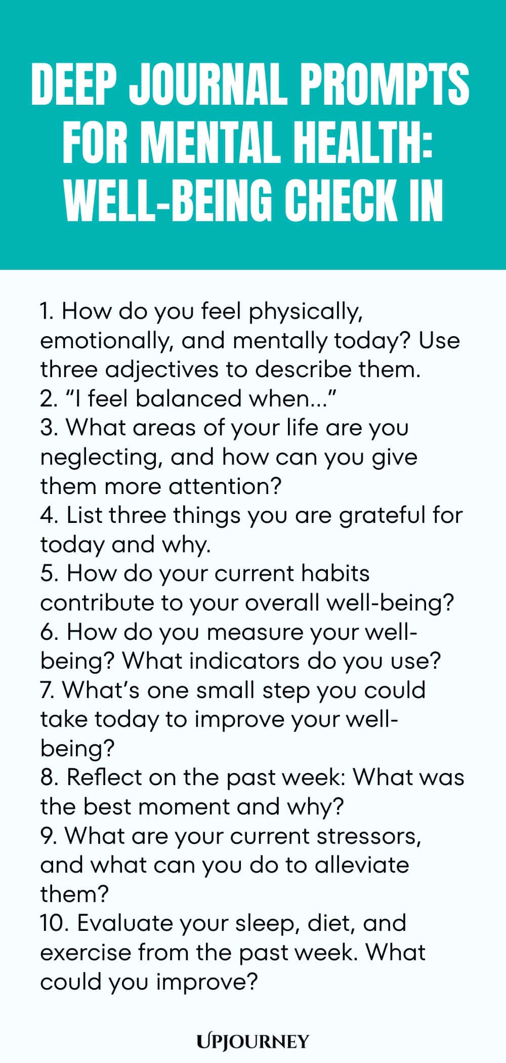 Deep Journal Prompts for Mental Health: Well-Being Check In