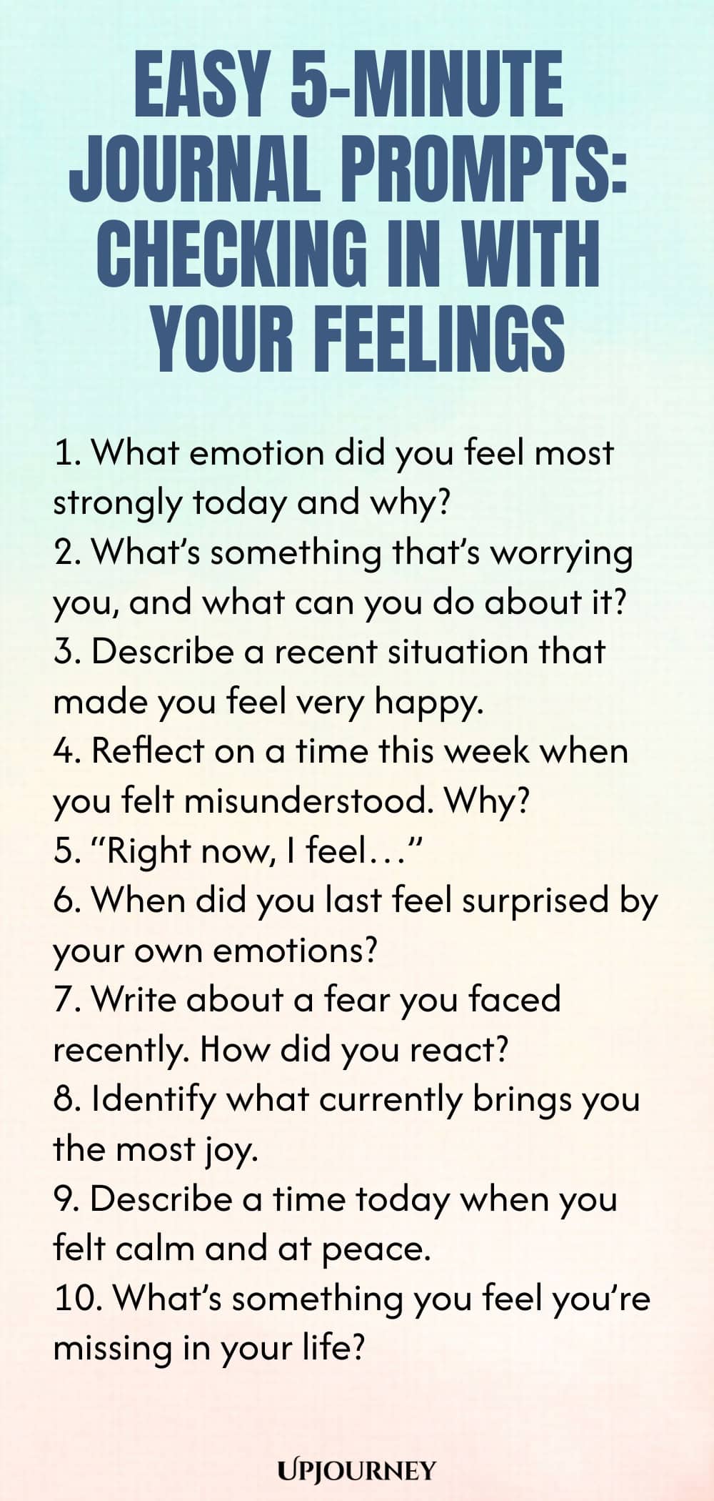 Easy 5-Minute Journal Prompts: Checking In with Your Feelings