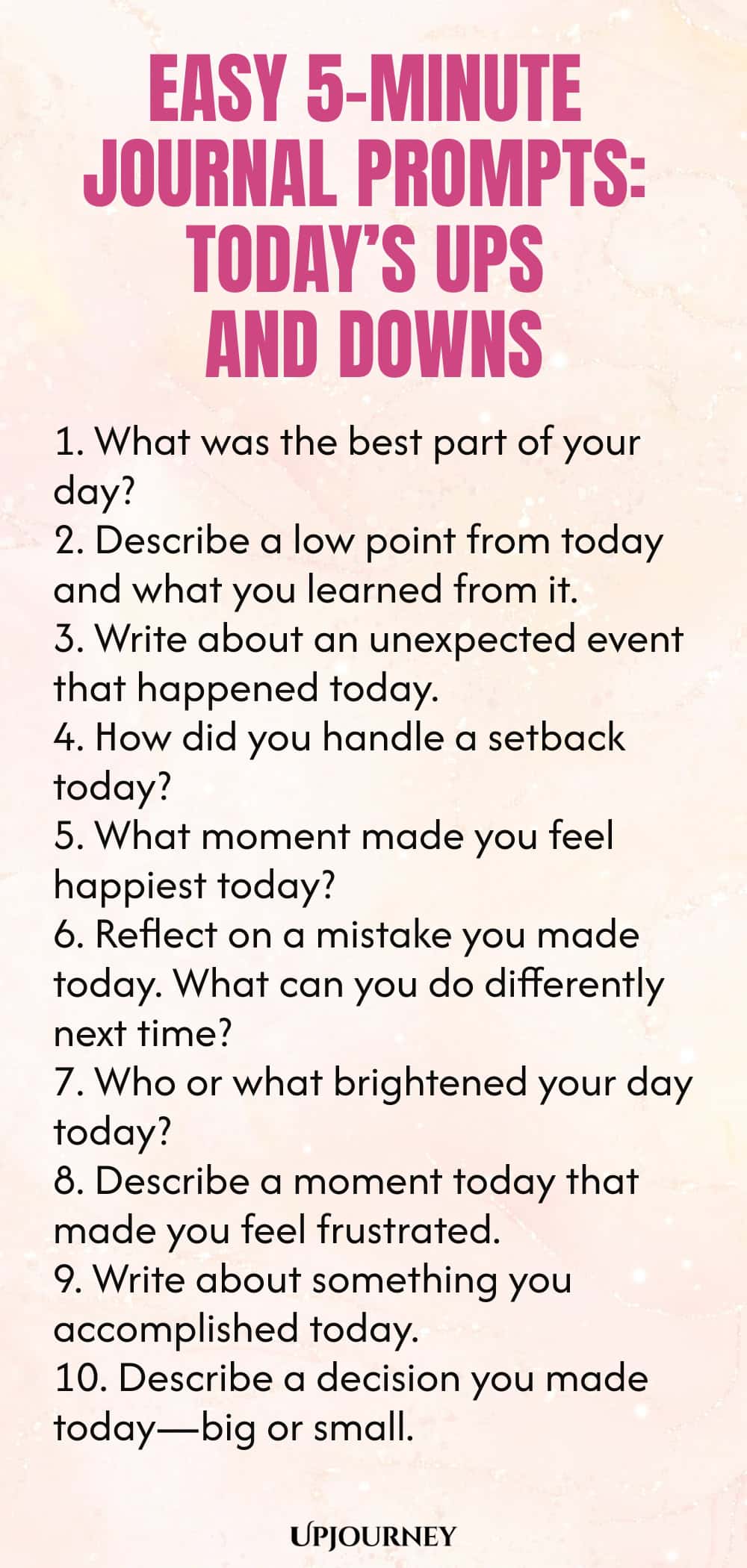 Easy 5-Minute Journal Prompts: Today’s Ups and Downs